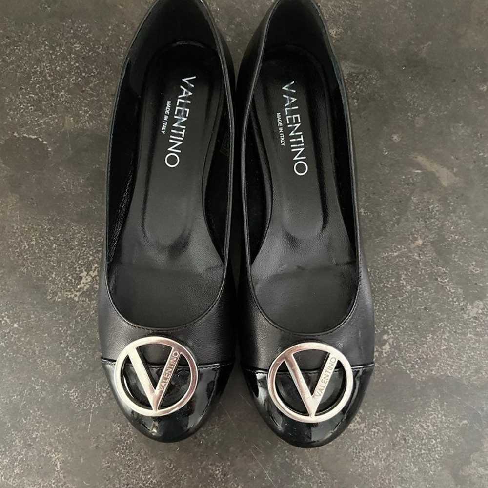 Valentino V logo black flats - image 4