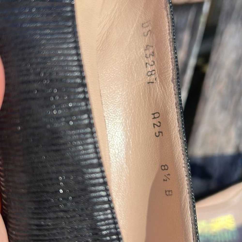 Ferragamo black leather loafer slip on flat class… - image 6