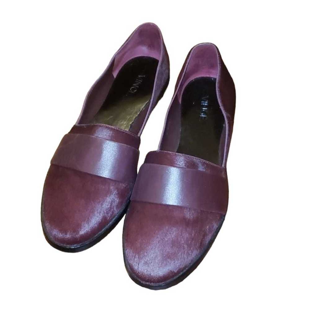 VINCE Burgundy Pony Hair Loafers size US 6 EUR 36 - image 2