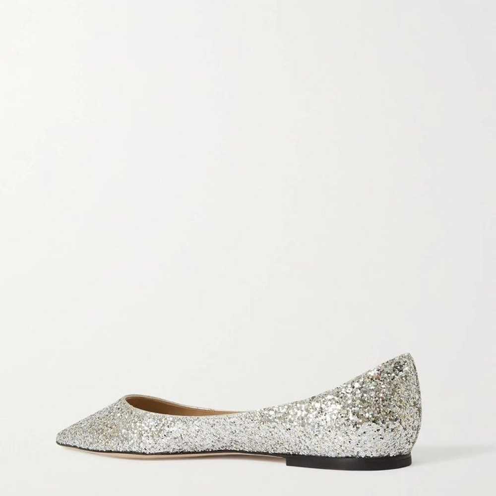 Jimmy Choo Love glittered leather point- - image 3