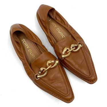 Tory Burch Jessa Loafers Brown Leather Pointed To… - image 1