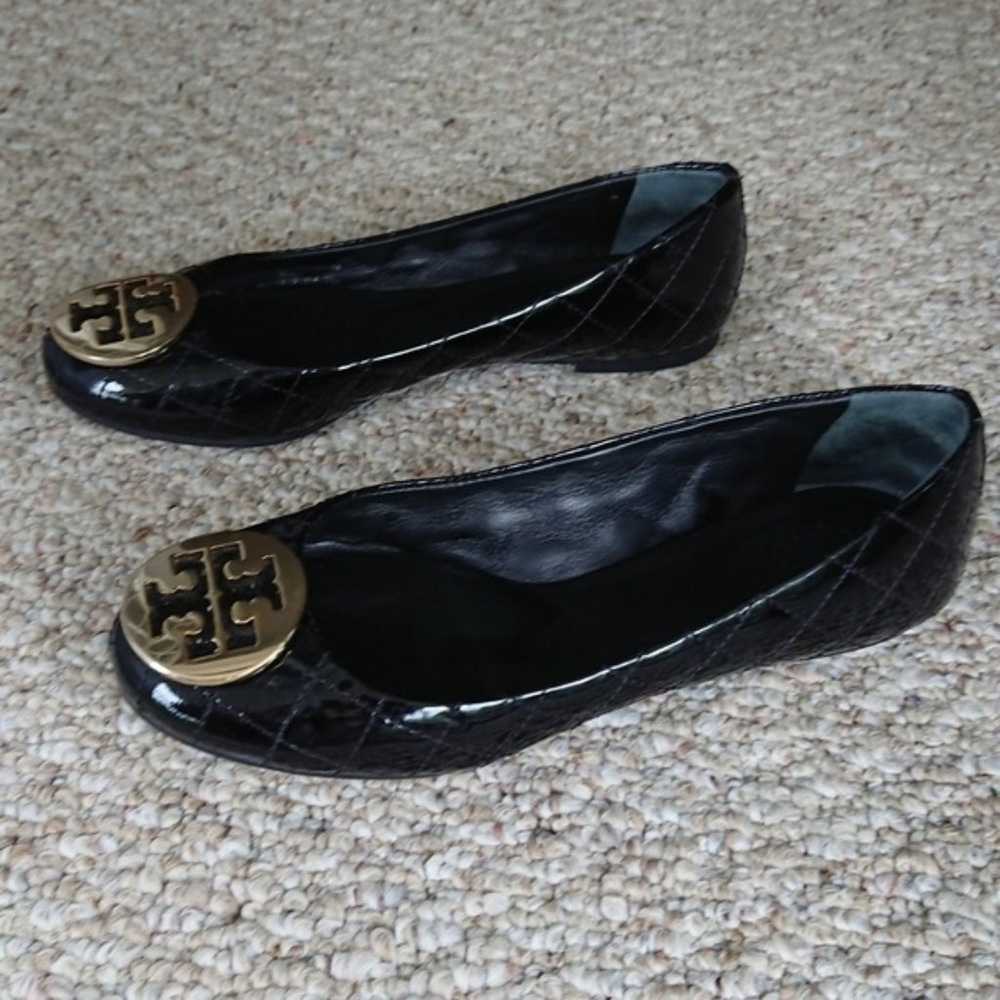 Tory Burch Quinn Quilted Patent black Ballerina F… - image 2