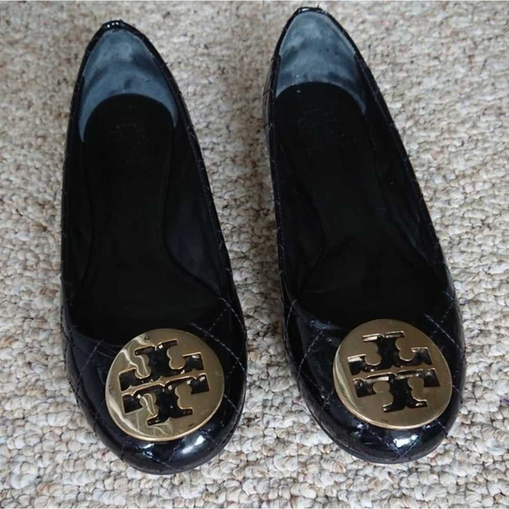 Tory Burch Quinn Quilted Patent black Ballerina F… - image 3