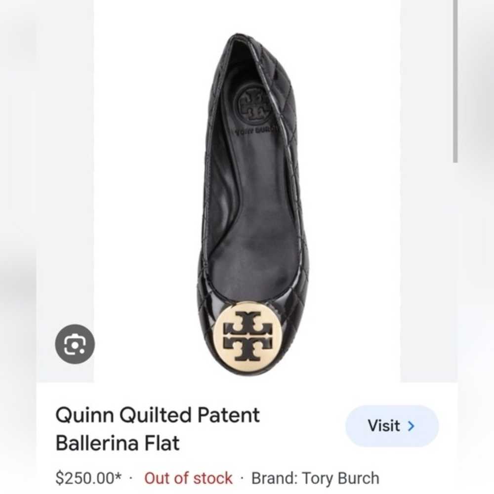 Tory Burch Quinn Quilted Patent black Ballerina F… - image 7
