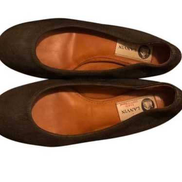 Lanvin Embossed Suede Ballet Flats - image 1