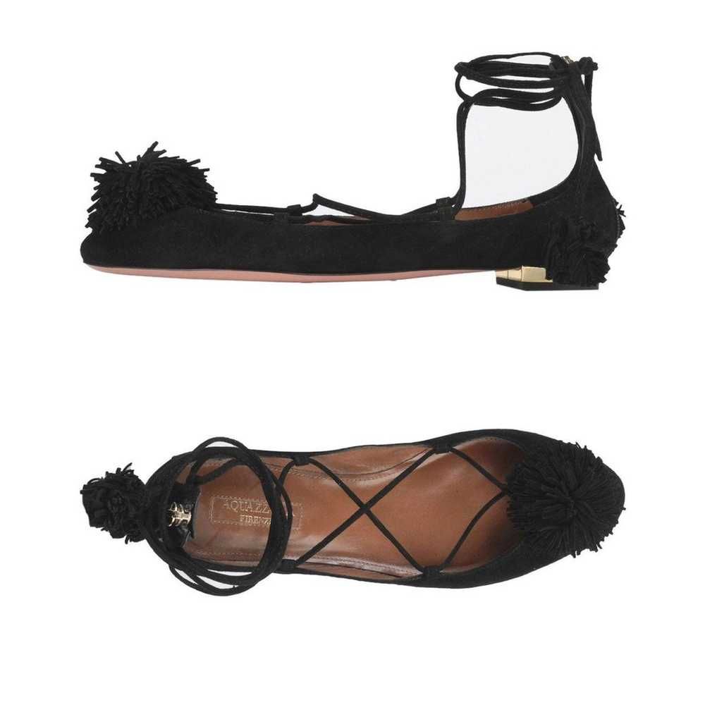 Aquazzura Black Sunshine Pom Pom Suede L - image 2