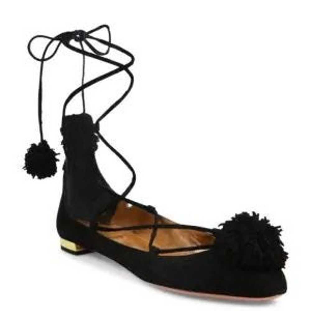 Aquazzura Black Sunshine Pom Pom Suede L - image 3