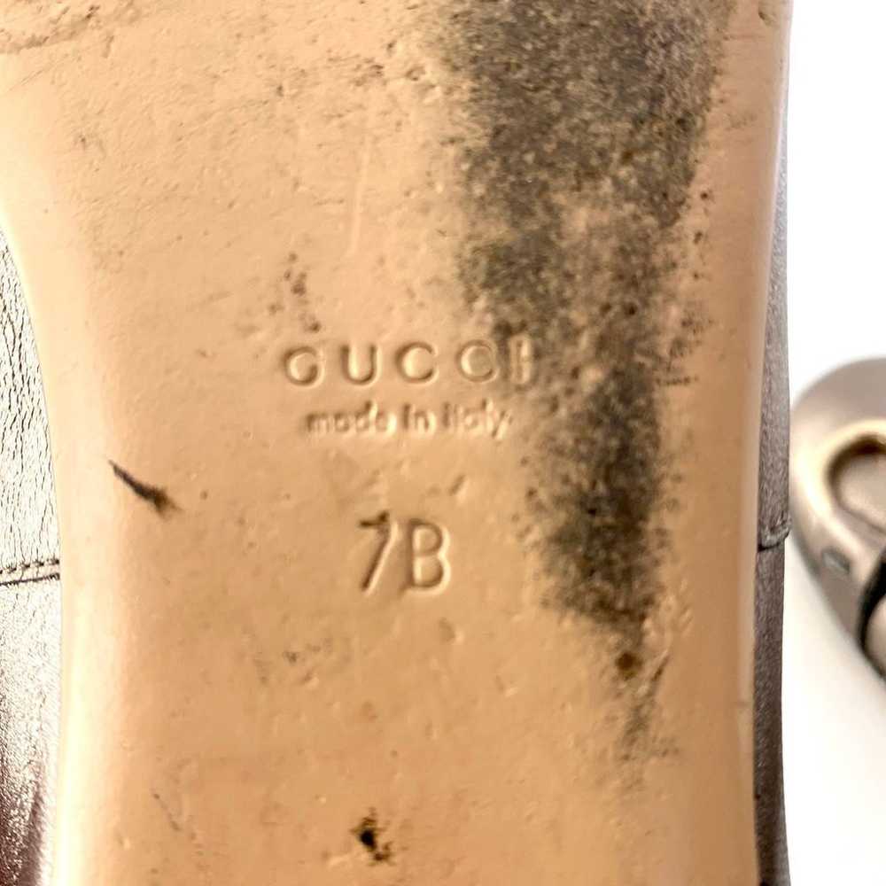 Gucci Petwer Metallic Leather Horsebit Ankle Stra… - image 9