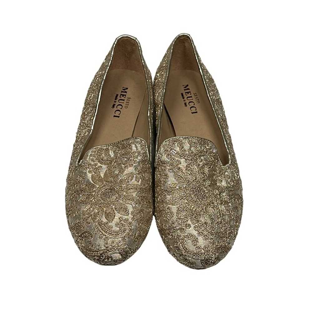 Sesto Meucci Gold-embellished and Embroidered Sat… - image 2