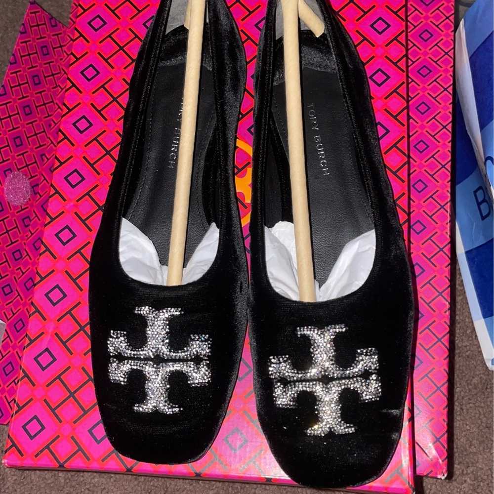 Tory Burch Black Eleanor Pave Ballet Flats - image 2