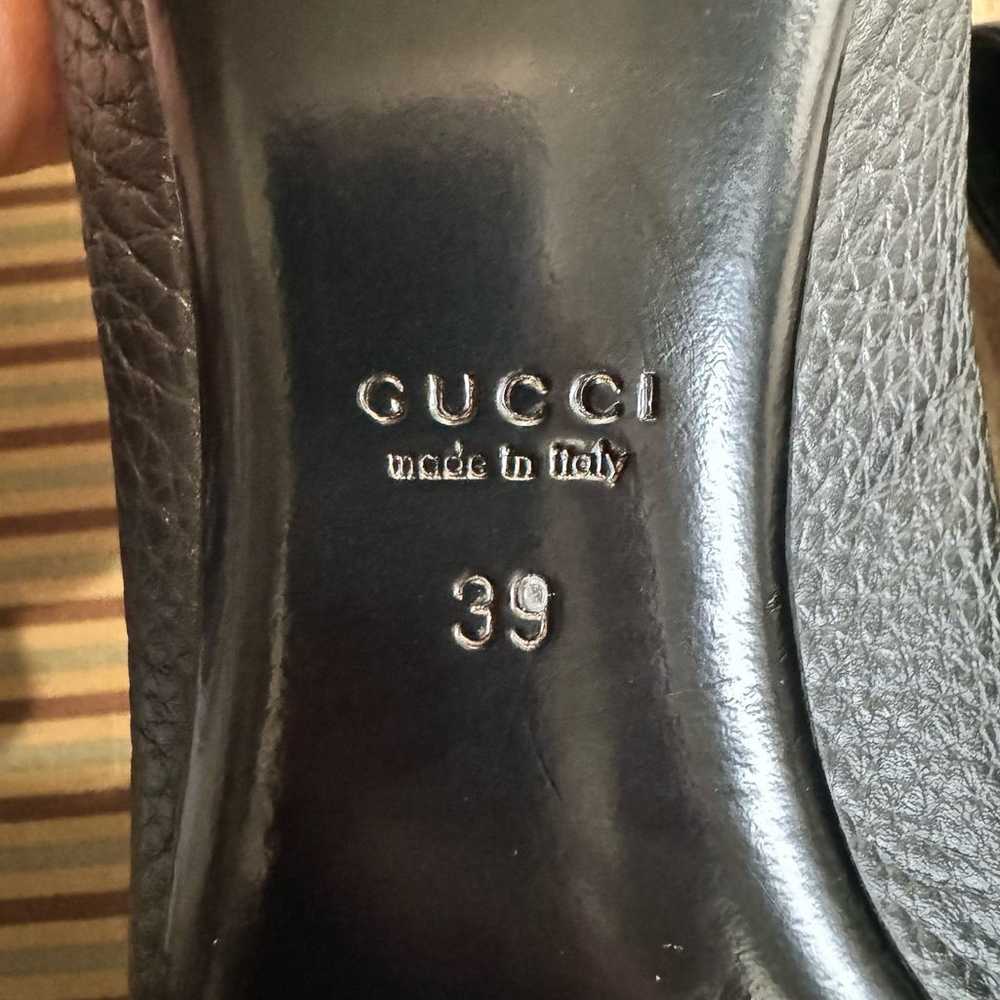 Gucci Black Leather Sachalin Buckle Detail Ballet… - image 11