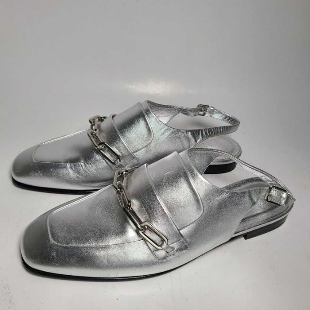 BURBERRY women Slingback Sandals mules Silver Lea… - image 2