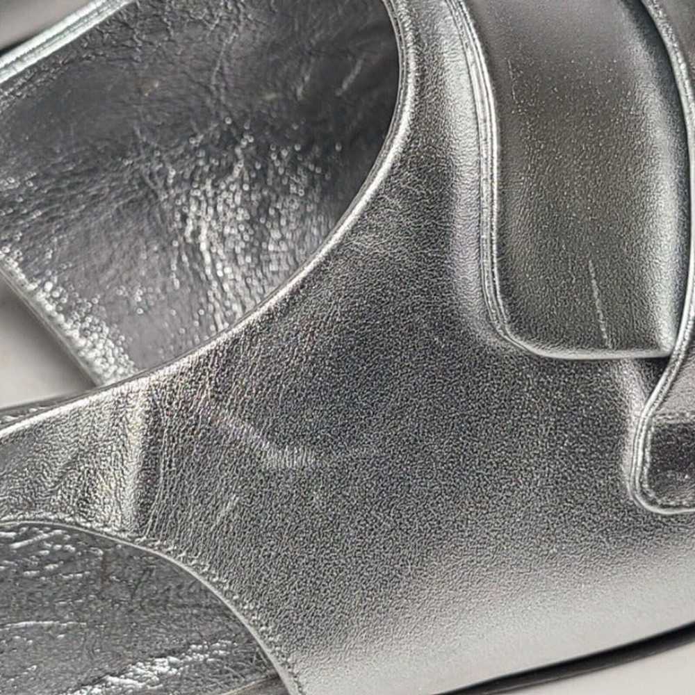 BURBERRY women Slingback Sandals mules Silver Lea… - image 5