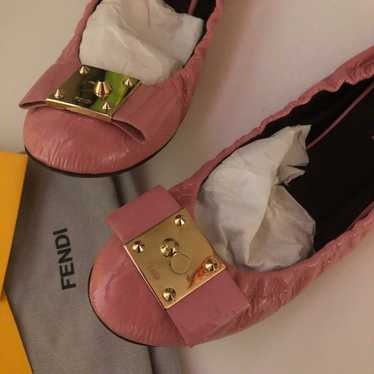 100% authentic Fendi patent leather flat