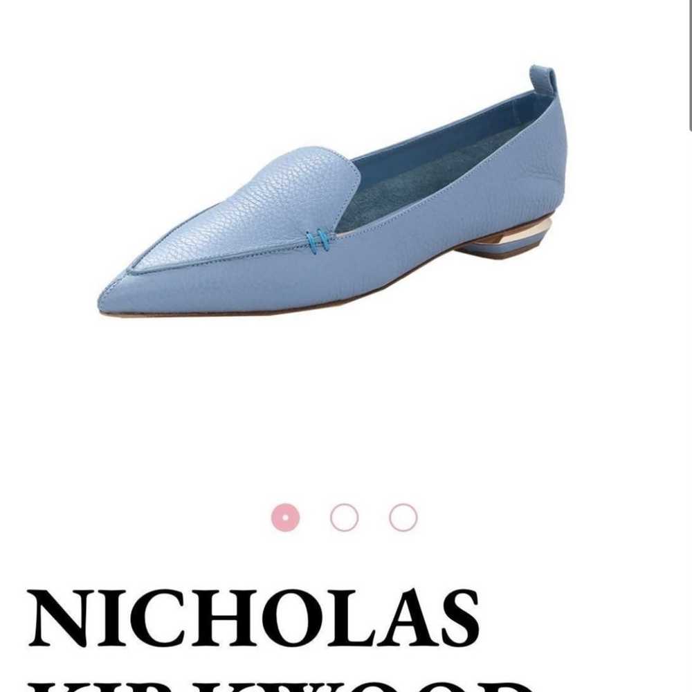 Nicholas Kirkwood Leather Beya Loafers sky blue - image 4