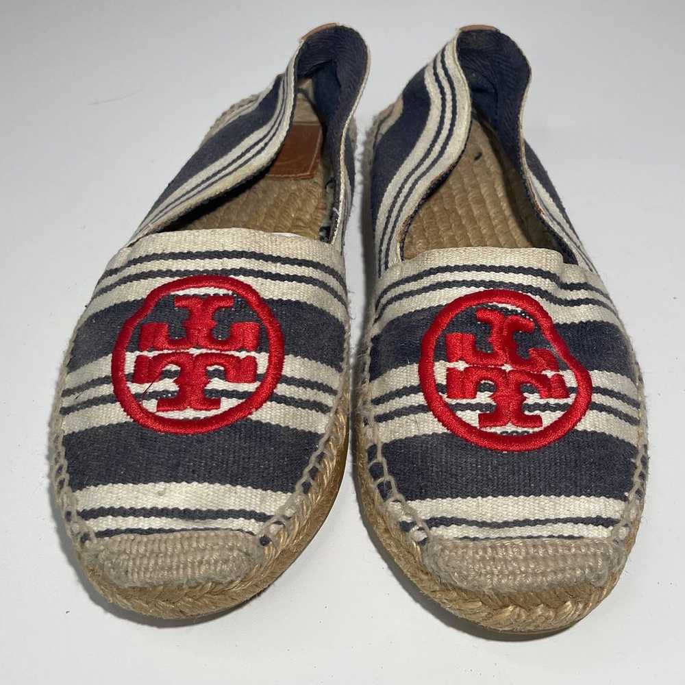 Tory burch flats espadrille canvas slip ons red l… - image 2