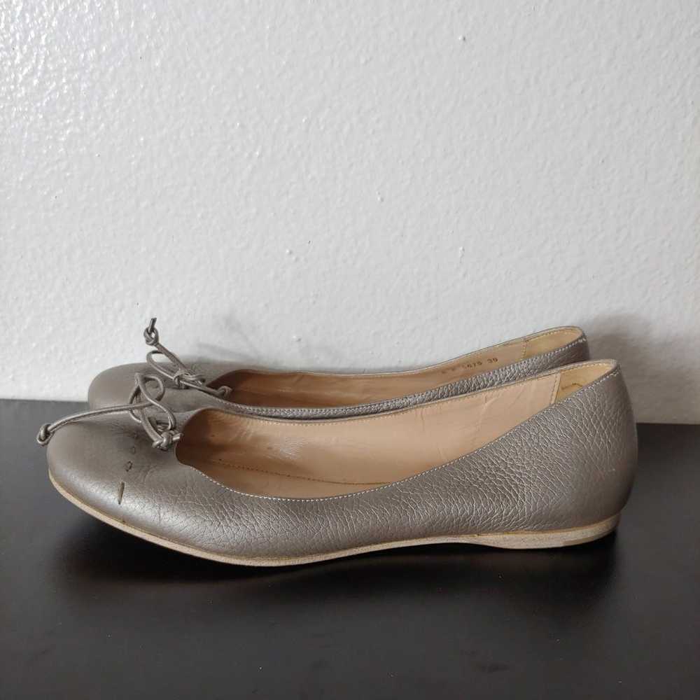 FENDI Pre-owned Leather Ballet Flats In Silver Sz… - image 2