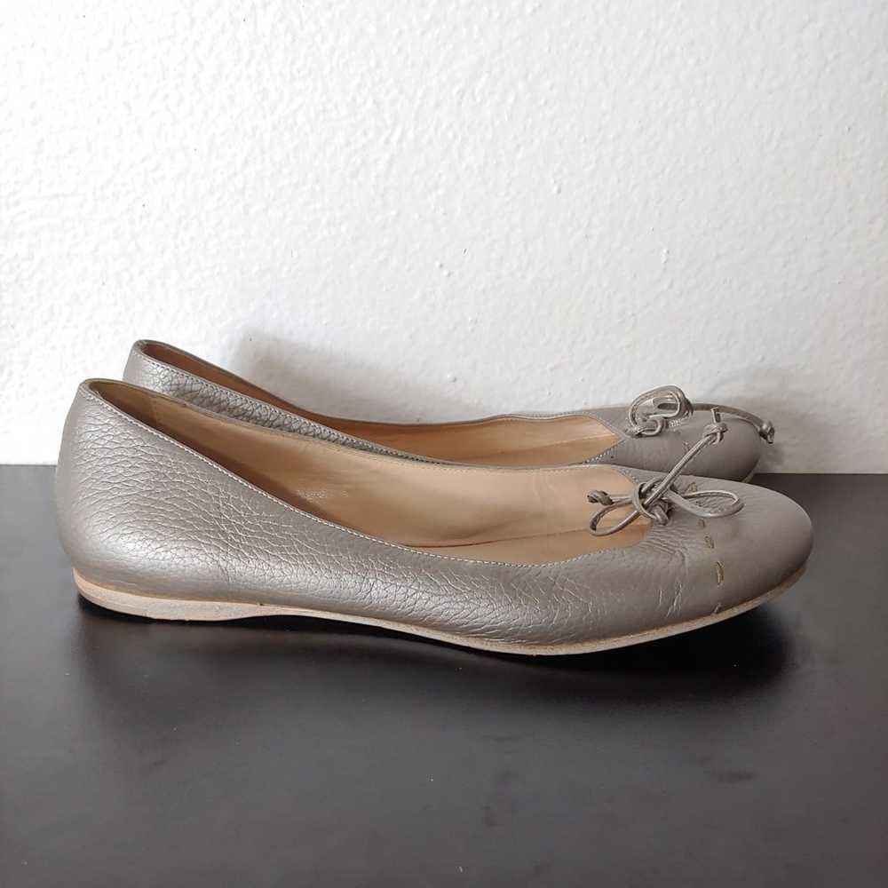 FENDI Pre-owned Leather Ballet Flats In Silver Sz… - image 4