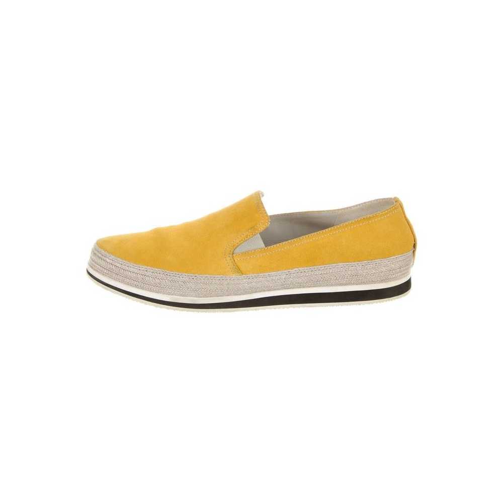 PRADA Yellow Suede Whipstitch Trim Loafers US 9.5 - image 2