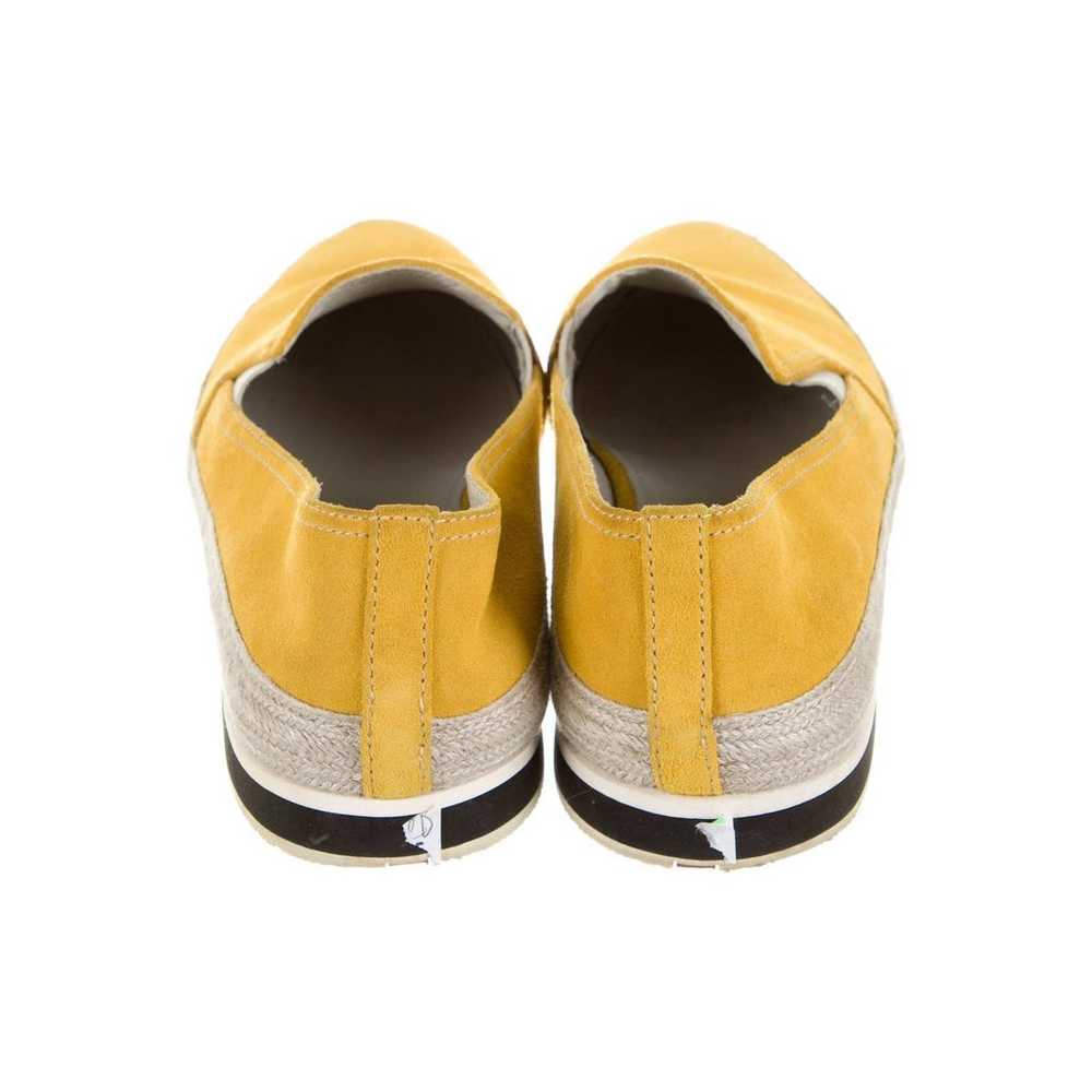 PRADA Yellow Suede Whipstitch Trim Loafers US 9.5 - image 3