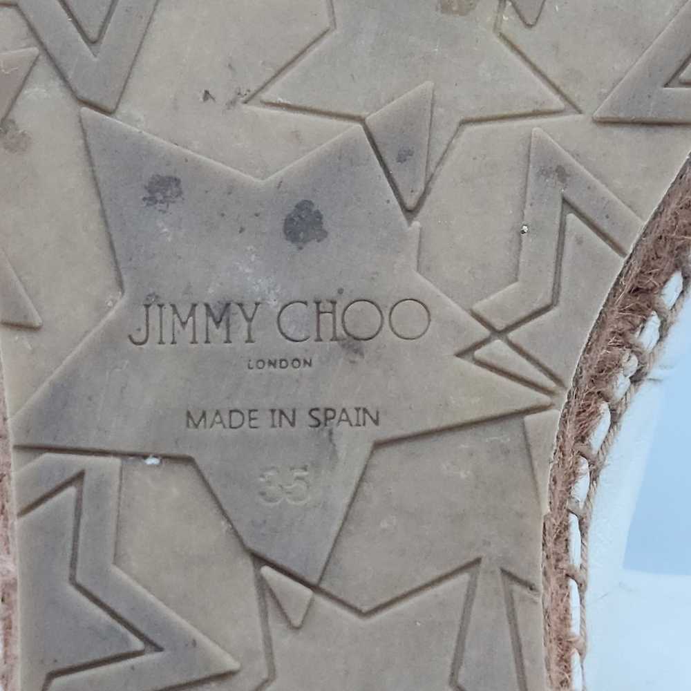 Jimmy Choo White Leather Embellished Espadrille F… - image 7