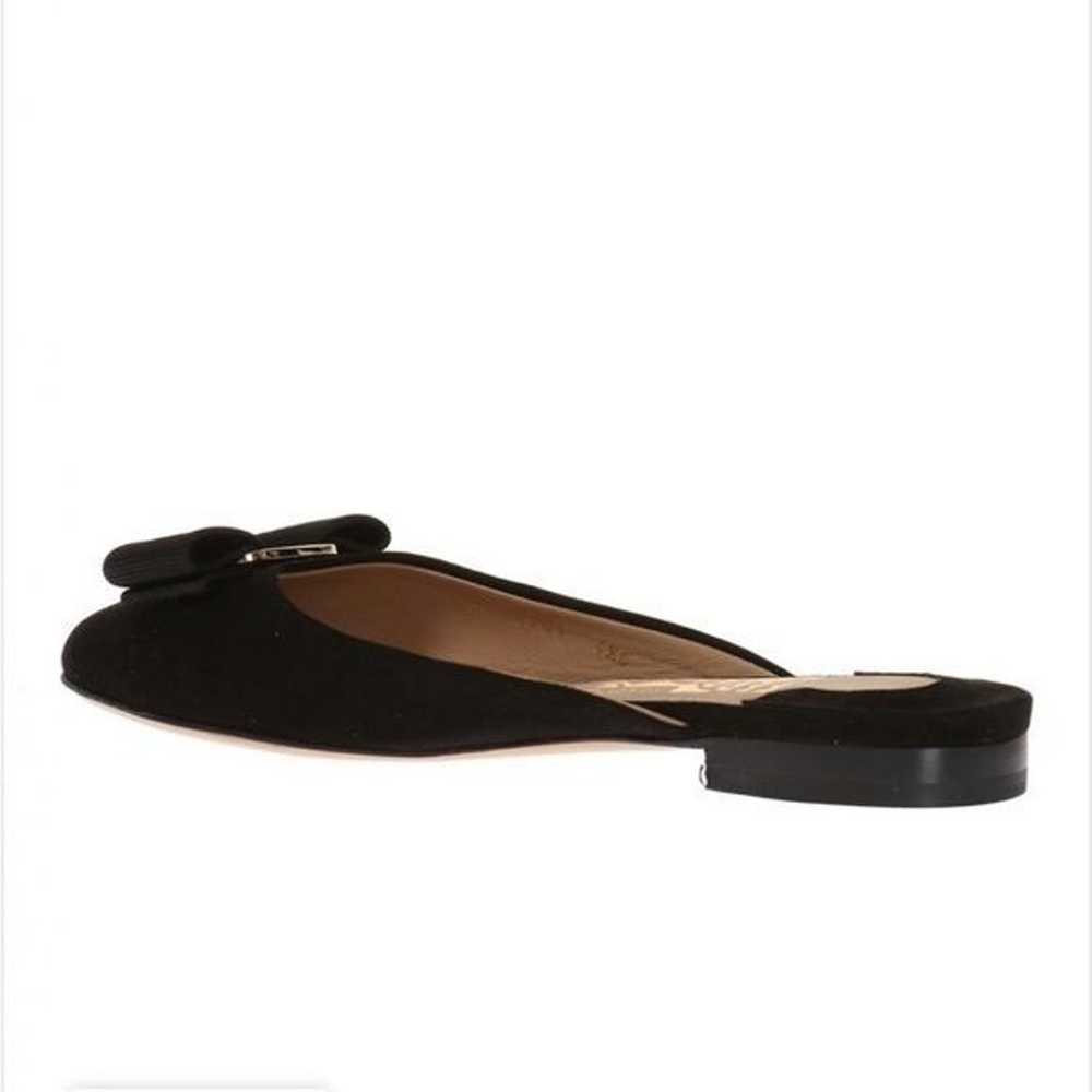 Salvatore Ferragamo Black 'Emile' bow suede mules… - image 9