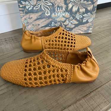 ulla johnson Lilia Woven Leather Flats