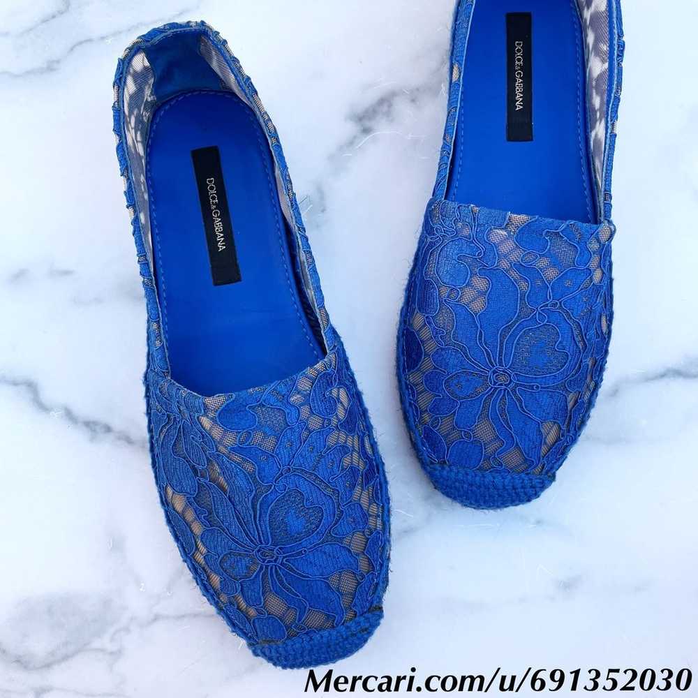 Dolce & Gabbana blue corded lace espadrille flats… - image 10