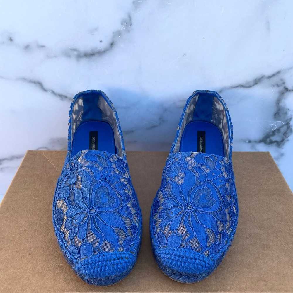 Dolce & Gabbana blue corded lace espadrille flats… - image 2