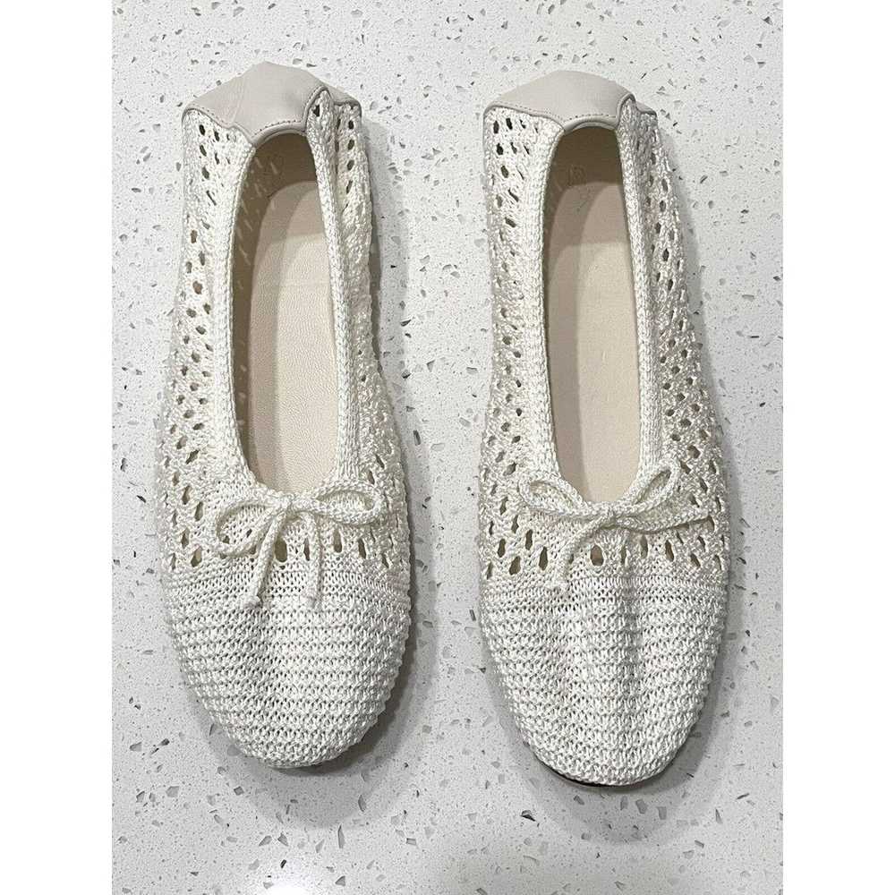 $348 Polo Ralph Lauren Crochet Ballet Flats White… - image 3