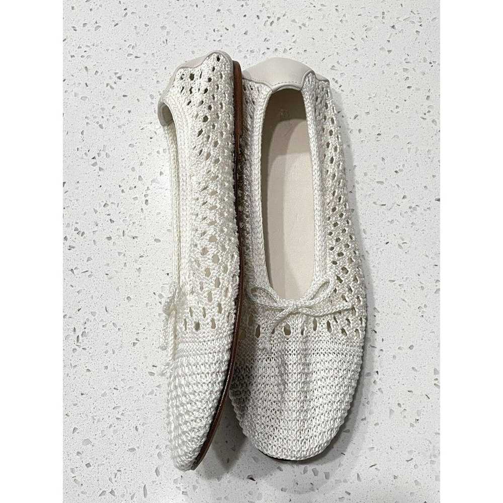 $348 Polo Ralph Lauren Crochet Ballet Flats White… - image 4