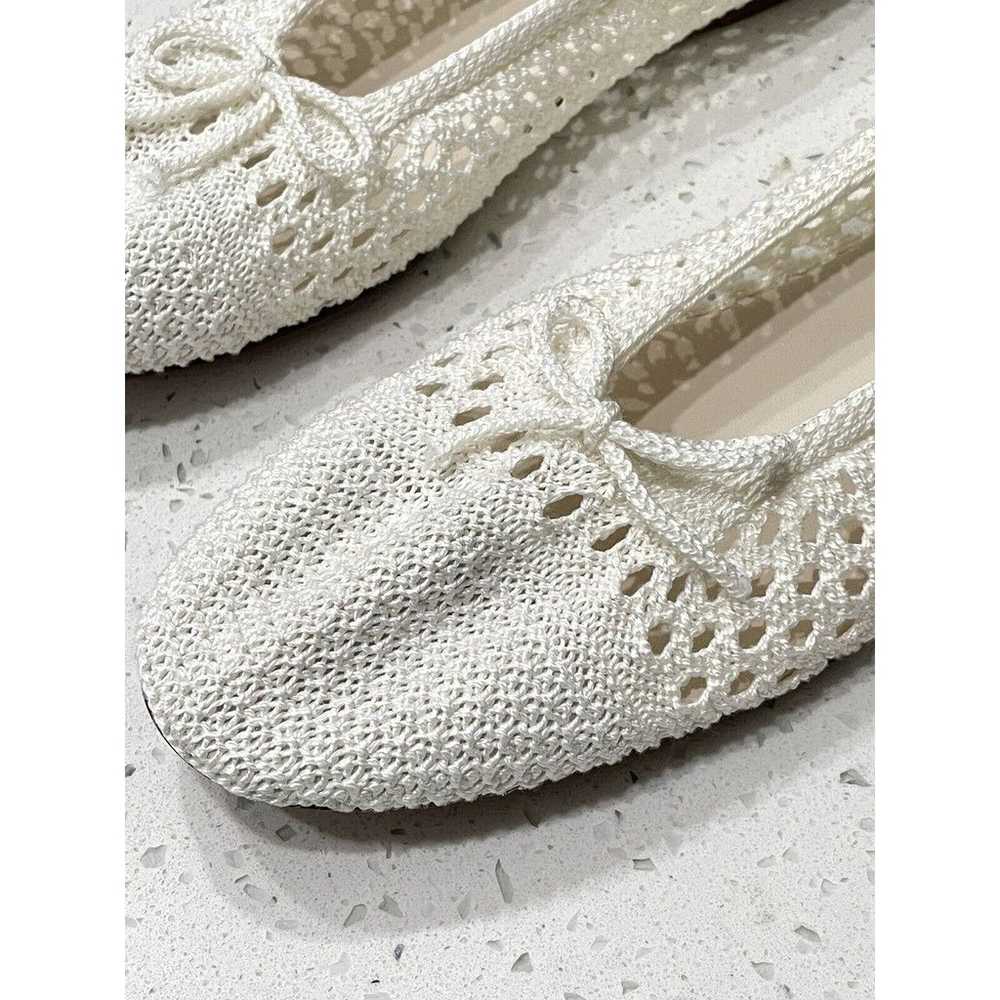 $348 Polo Ralph Lauren Crochet Ballet Flats White… - image 7