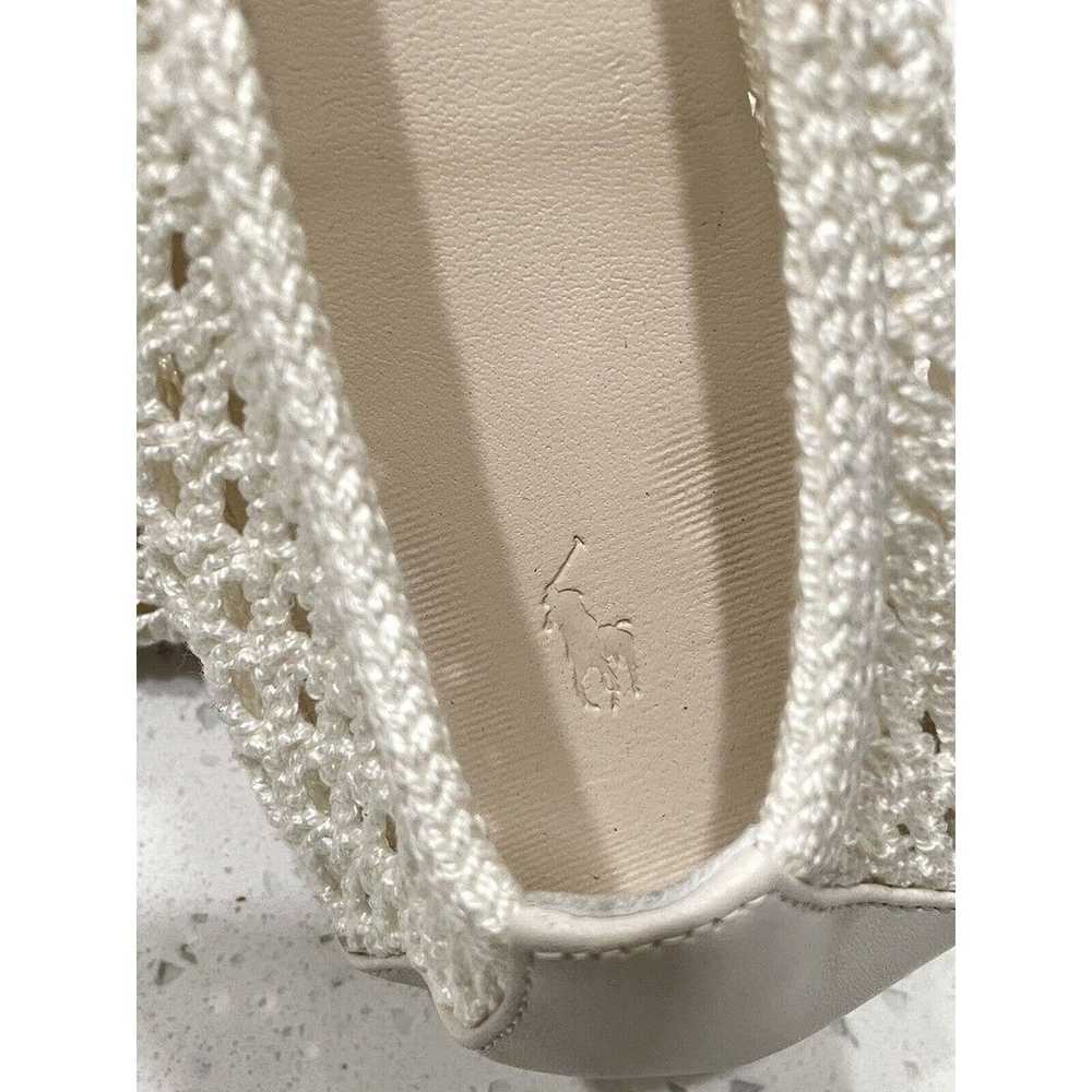 $348 Polo Ralph Lauren Crochet Ballet Flats White… - image 8