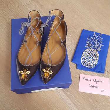 Aquazzura velvet flats