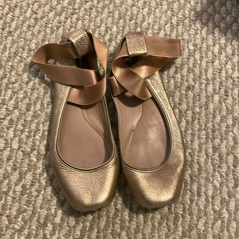8.5 gold Chloe ballet slippers - image 1