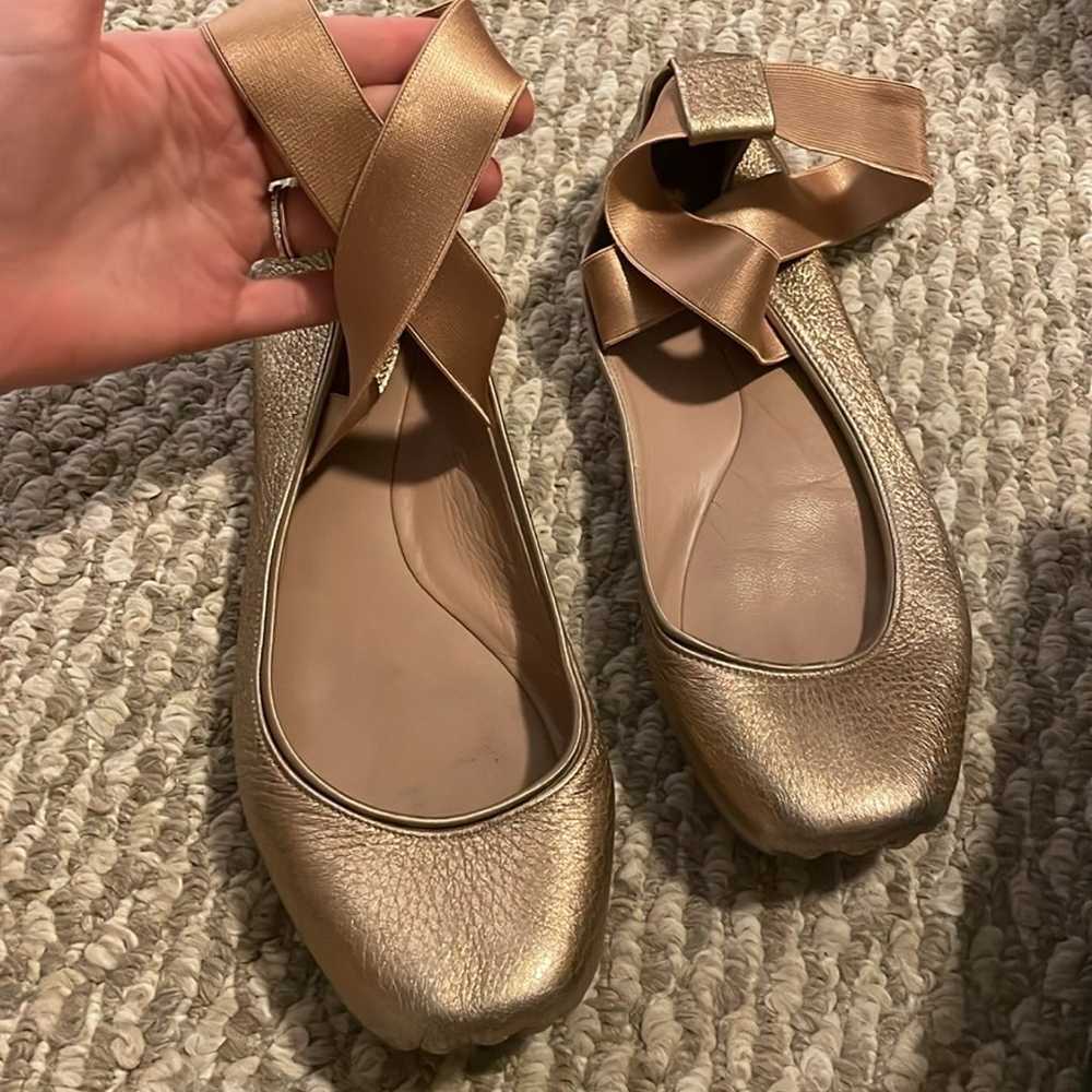8.5 gold Chloe ballet slippers - image 4