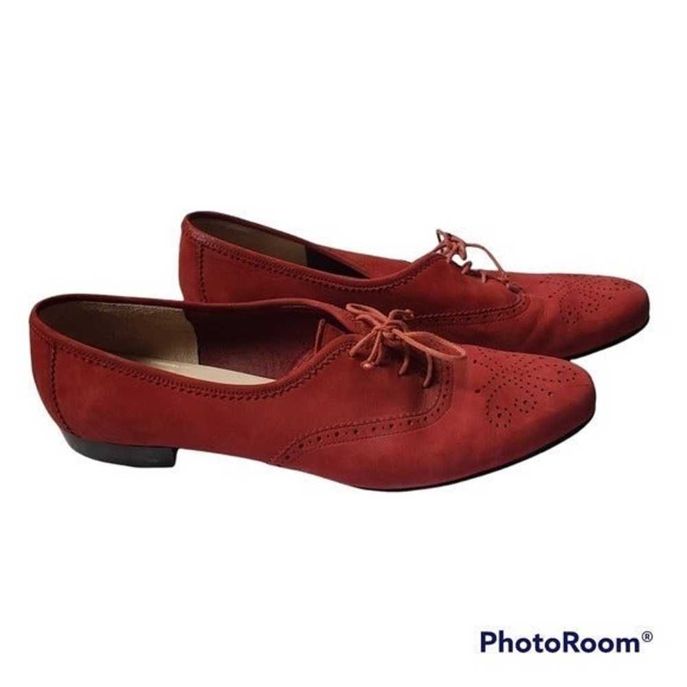 Salvatore Ferragamo Red Suede Oxford Shoe sz 8 - image 6