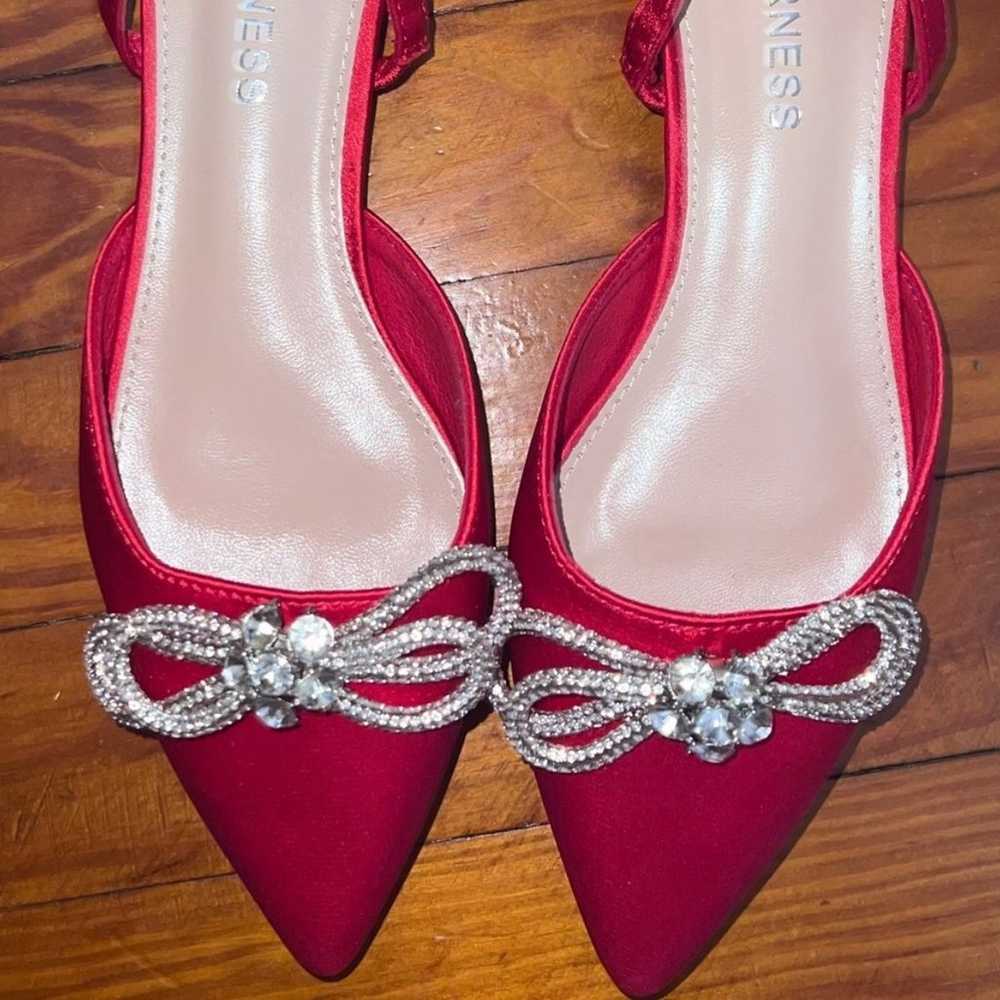 Red Flats with Bow & Bling - image 1