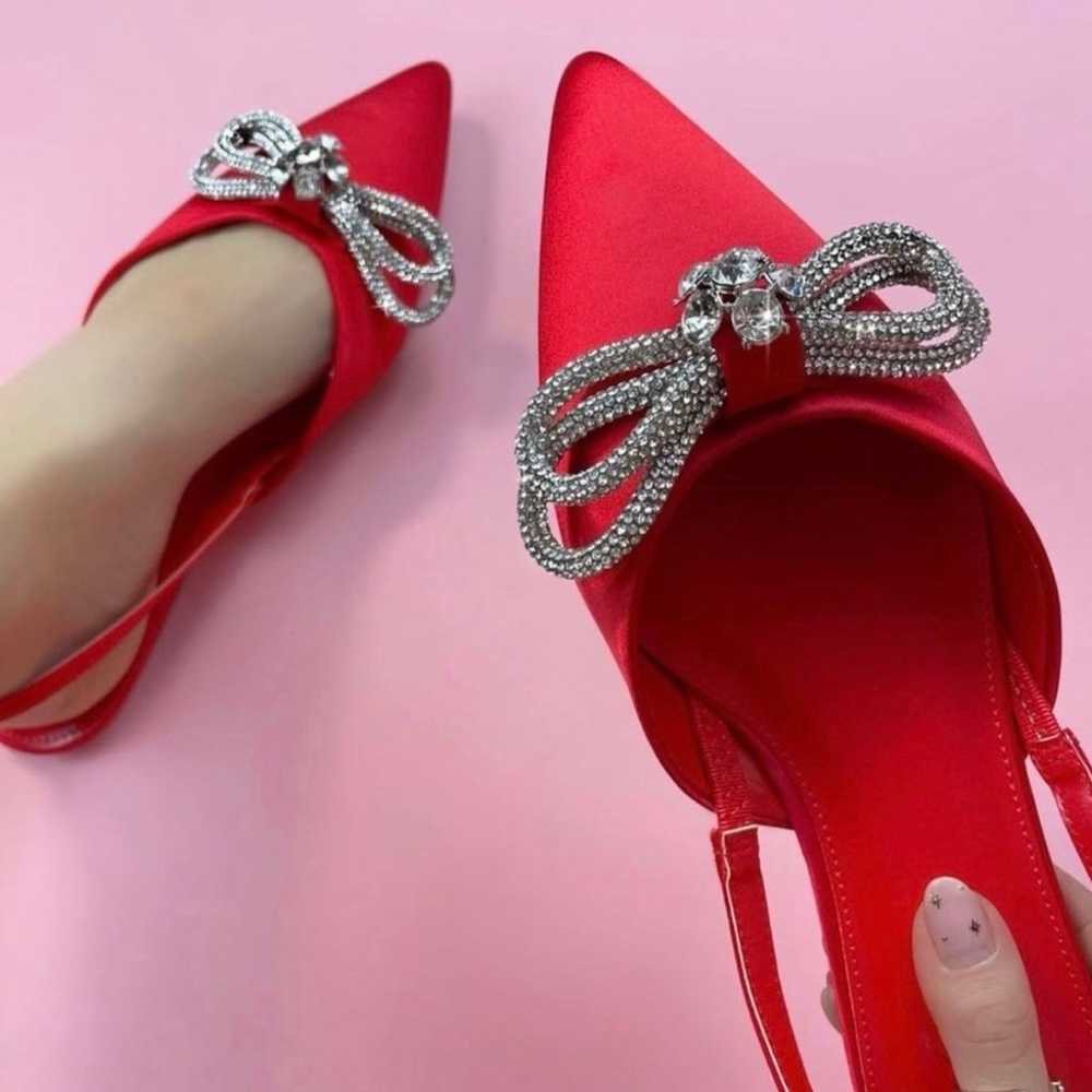 Red Flats with Bow & Bling - image 3