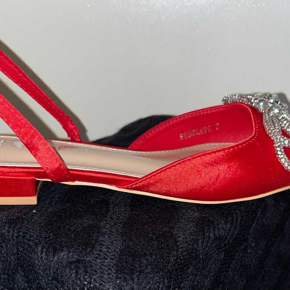 Red Flats with Bow & Bling - image 4