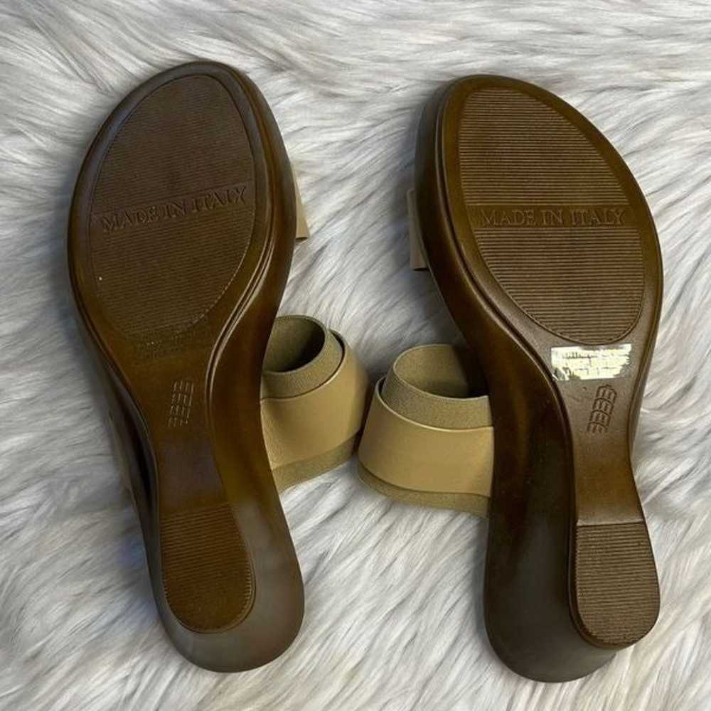 Italian Shoemakers Strappy Slide On Wedges Beige … - image 5