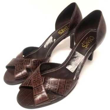 NEW Chaps Womens Kaylee Size 9.5 B Leather Sandal 