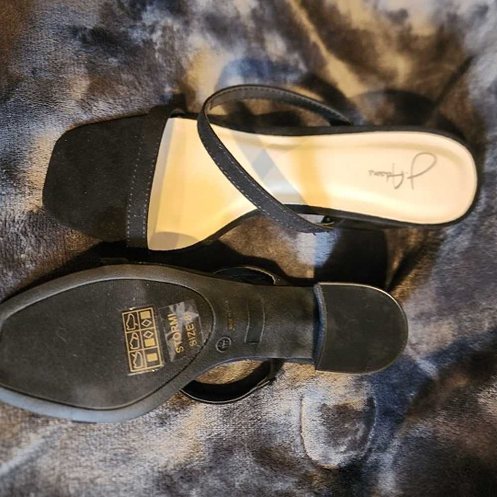 New never worn simple black suede slip on chunk h… - image 3