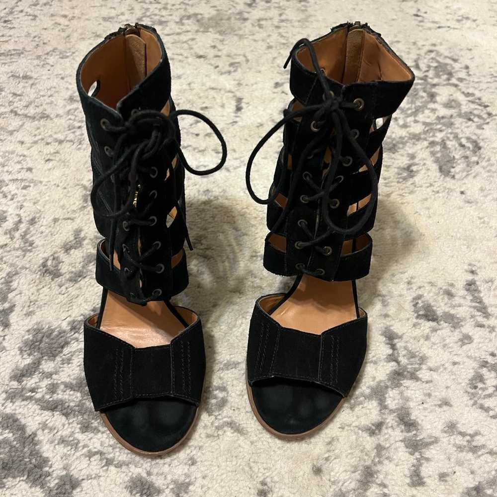 Nine West Black Suede Block heels 8.5 - image 7
