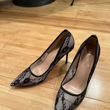 Sexy black lace heels