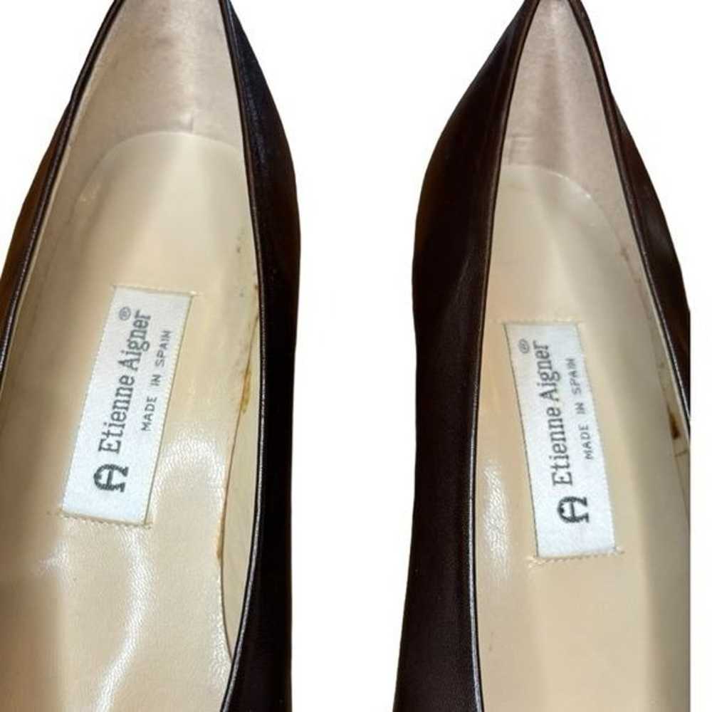 Etienne Aigner Ann Marie Leather Pumps Brown and … - image 7