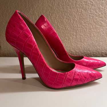 Aldo Hot Pink Croc Embossed Heels - image 1