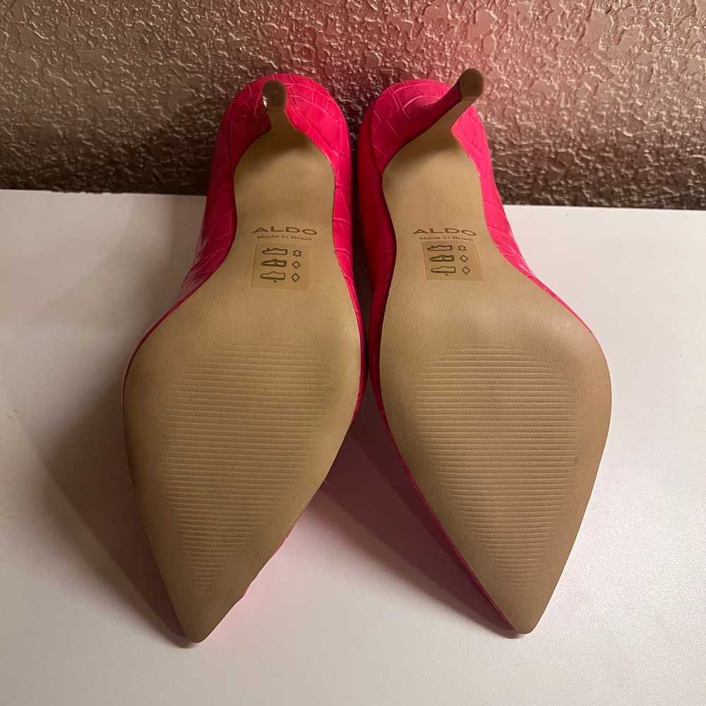 Aldo Hot Pink Croc Embossed Heels - image 5