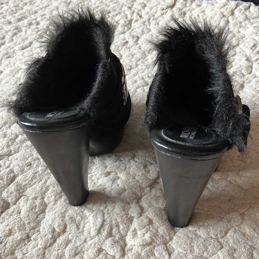 Michael Kors black suede faux fur lined clogs wit… - image 4