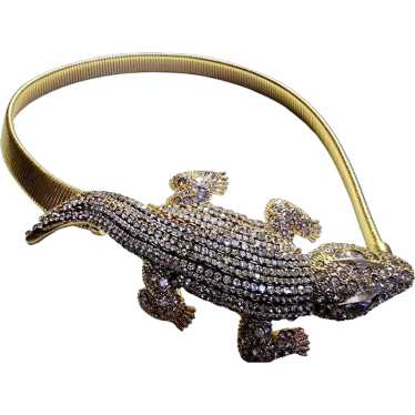 Vintage Huge Jeweled Alligator Belt (A4200)